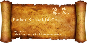 Medve Krisztián névjegykártya